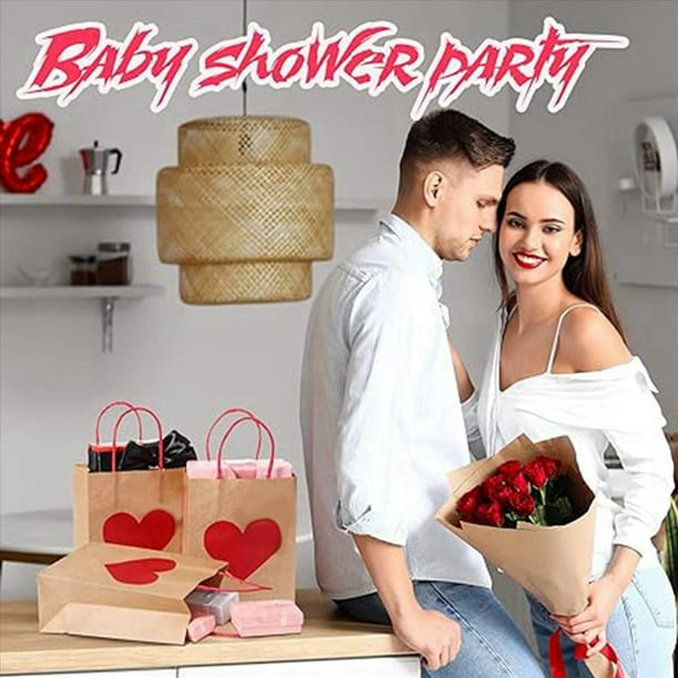 A 24 Bolsas de Regalo para el DíA de San ValentíN, Bolsas de Dulces, Bolsas de Regalos con Asas, Bolsas de Papel con Forma de CorazóN para Bodas y San ValentíN