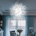 thumbnail image 3 of Longree Luxury Chandeliers Modern Hand Blown Glass Art Chandelier Ceiling Light Hanging Pendant Chandelier Light Fixture Decoration for Bedroom Indoor Lighting Dining Room (Customizable Size & Color), 3 of 8