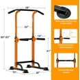 thumbnail image 3 of XiHuaZhaoChen Power Tower Pull Up Dip Station Multi-Function Fitness Equipment for Strength Training Adjustable Height Dip Stand for Home Gym.Orange, 3 of 10