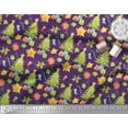 thumbnail image 3 of Soimoi Purple Cotton Duck Fabric Gifts & Christmas Tree Printed Fabric 1 Yard 42 Inch Wide, 3 of 3