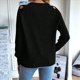 thumbnail image 5 of Suéter de Cuello Redondo con Mangas Raglán Huecas de Color Liso para Mujer, Estilo Y2K Negro M, 5 of 7