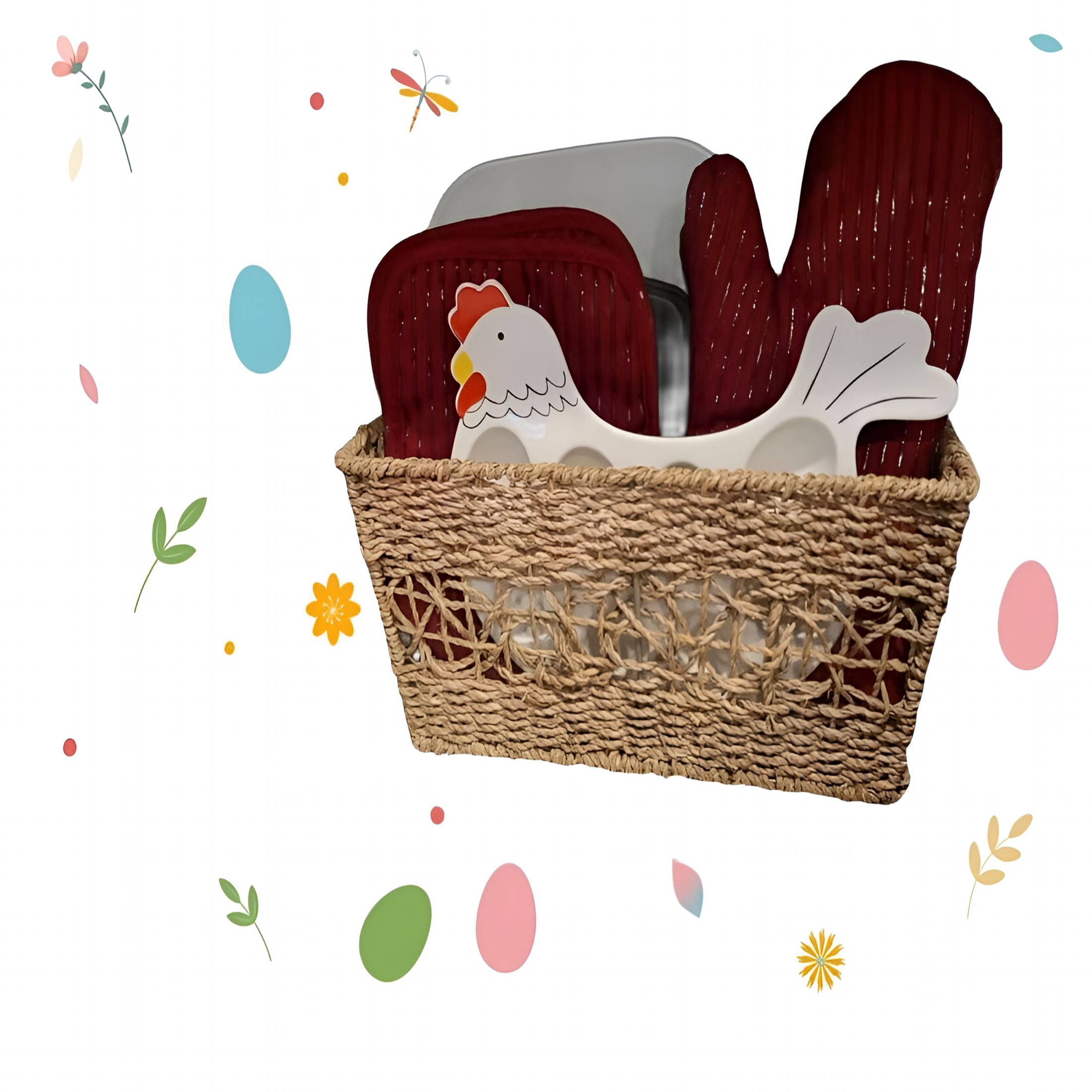 ACDANC 2026 New Deviled Egg Ceramic Tray Easter Serving Platter,Deviled Egg Platter Cock Shape,1 Piece for Easter Celebrations, Family Gatherings, Holiday Parties, Picnics, Special Occasions.