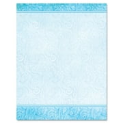 Geographics Design Suite Paper, 24 lb, Aqua Paisley, 8 1/2 x 11, 100/Pack