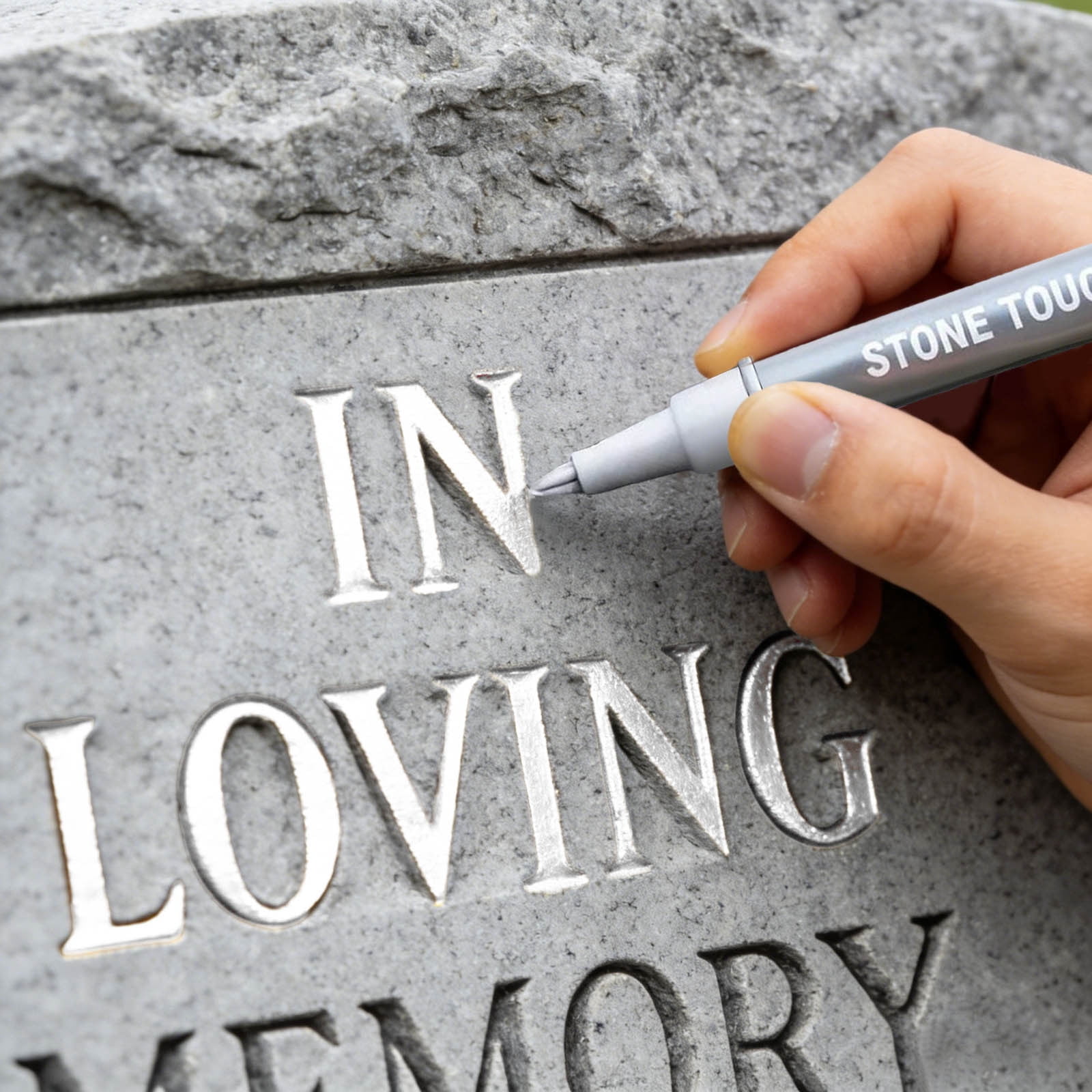2 Pack Marker Pen for Restoring Faded Grave Inscriptions, Fast-Drying Stone Touch Up Pen, Paint Markers for Granite Headstones Grave Marker Mug, Silver