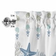 thumbnail image 2 of Blue Sea Window Valance for Kitchen, Nautical Ocean Watercolor Shells Coral Starfish Rod Pocket Short Curtain for Small Windows, Light Filtering Decorative Valance, 54 x 18 Inch, 2 of 9