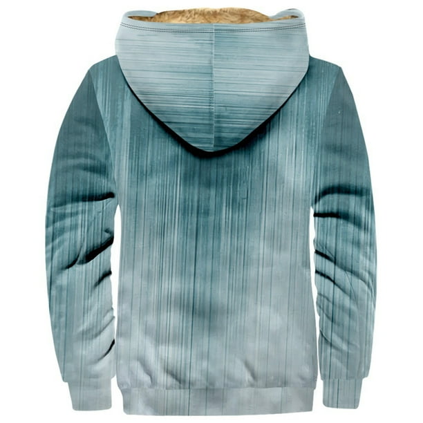 Honeeladyy Men s Pullover Winter Workout Fleece Hoodie Jackets Full Zip Wool Warm Thick Coats Bb Light Blue XXL Walmart Business Supplies