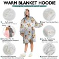 thumbnail image 5 of Gray Highland Cow Flower Boot Pattern Wearable Oversized Blanket,Wearable Blanket Hoodie for Adults,Cozy Hooded Blankets with Super Pockets,Super Warm Fuzzy Pullover for Women & Men, 5 of 6