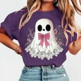 thumbnail image 2 of Taqqpue Women Halloween Shirts Casual Printed Short Sleeve Crewneck T Shirts Cotton Blouse Tops Loose Fit Plus Size Pullover Tops for Halloween, 2 of 4