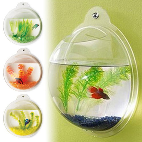 bedenken Samenpersen audit Modern Home Fish Bubble Aquarium - Deluxe Acrylic Wall Mounted Fish Tank  w/Bonuses - Walmart.com