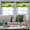 thumbnail image 4 of LALILO Kitchen Curtain Valance Green Landscape Tree Green Rod Pocket Window Curtain 52"x 18" Set of 2, 4 of 5