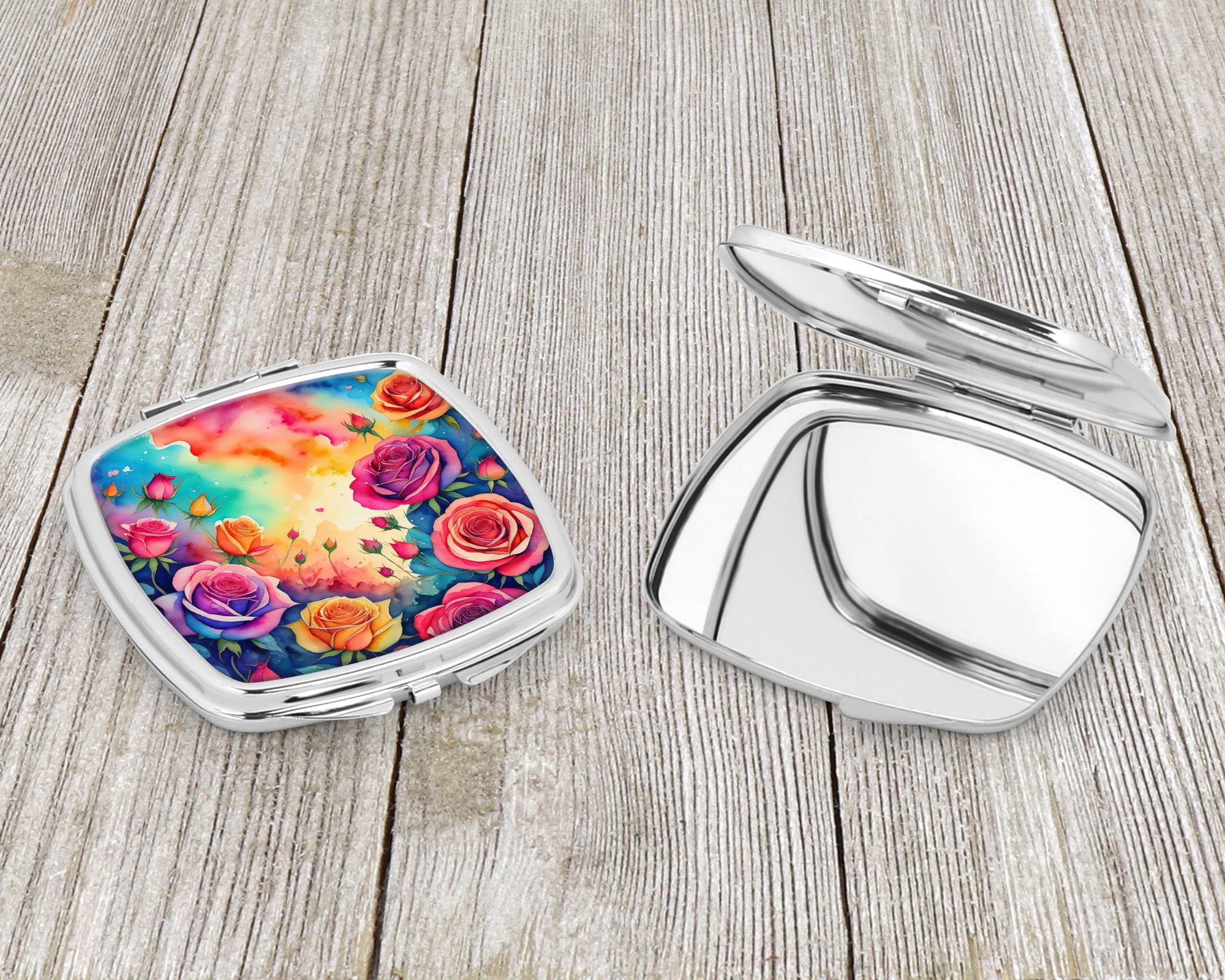 Colorful Roses Compact Mirror 2.75 in x 3 in
