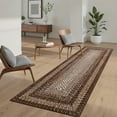 thumbnail image 2 of GlowSol 2'x8' Runner Rug Modern Braided Print Runner Rug Washable Non Slip Low Pile Runners for Kitchen Hallway Laundry, Brown, 2 of 8