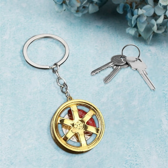 RXIRUCGD Wheel Rim Car Keychain Mini Tire Keychain, Male And Female Small Gift Pendants Car Keychain Alloy Car Wheel Keychain Tire Rim Keychain Car Parts Model Key Chains Car Keyring Pendant