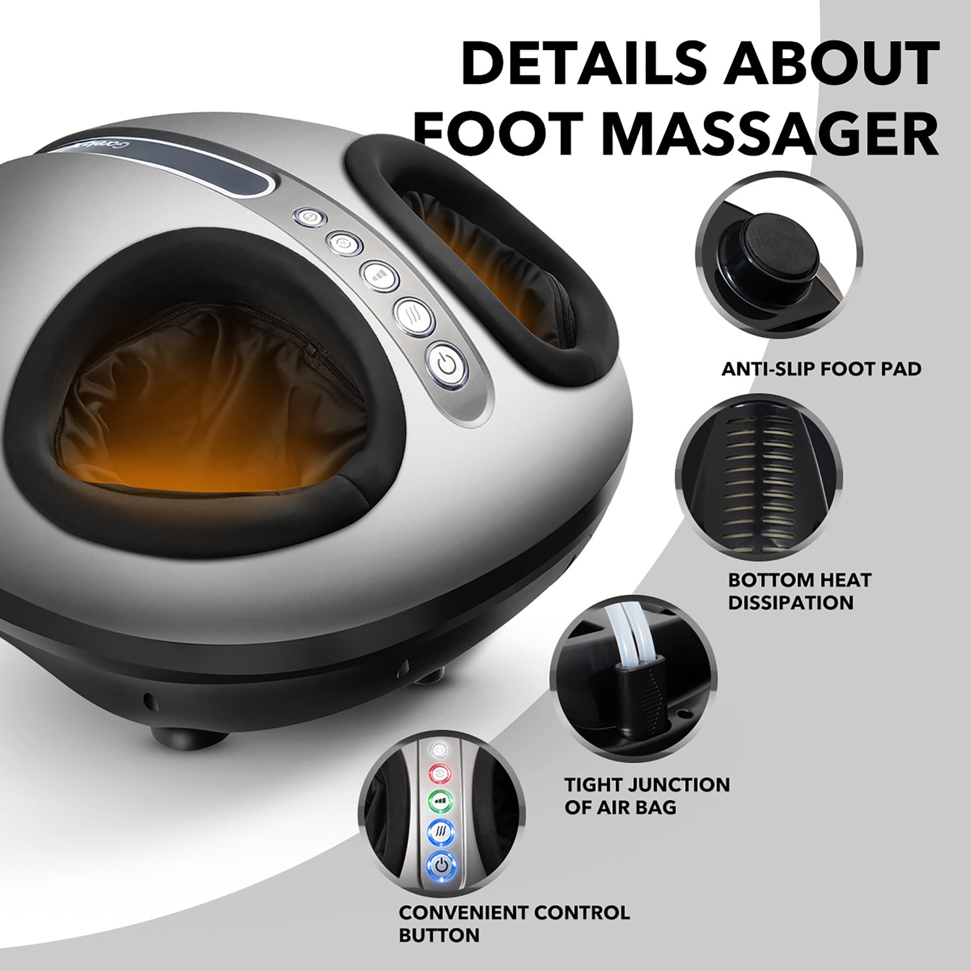 Costway Brandclub Costway Foot Massager Machine w Heat and Calf Air Bag Foot Therapy Spa for Home Office