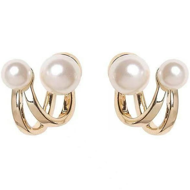1 Paire de Boucles d'Oreilles à Clip en Perles Boucles d'Oreilles à Clip Non Percées Bijoux Mode pour Femmes