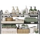 thumbnail image 1 of Organizador Bajo Fregadero, Estante de Cocina Expandible de 2 Niveles con 2 cestas metálicas, 1 Organizador de Tapas de Ollas 7 Compartimentos Ajustables, Adecuado para cocinas, An 69.3-81 cm, 1 of 15