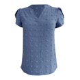 thumbnail image 6 of RMGVDSD Women's Tee Shirts Women's V Neck T Shirt With Chiffon Pompom Casual Summer Top Daily Casual Blouses, 6 of 6