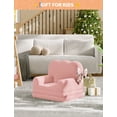 thumbnail image 2 of QinaQin Sofá cama infantil 2 en 1, sillón plegable con tela teddy fleece suave para toddlers, ideal para cuarto de juegos, guardería o como regalo práctico y cómodo, 2 of 6