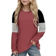thumbnail image 5 of Thetops Toddler 3T Watermelon Red Raglan Sleeve Top - Color Block Stripe Detail, Polyester Spandex, Pockets, Long Sleeve for Daily/School Wear, 5 of 6