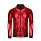 thumbnail image 5 of Chaquetas Inspire Chic para hombres, bomber brillante, reflectante, con cremallera y puños acanalados, 2XL, roja, 5 of 6