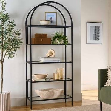 Better Homes & Gardens Nola Arc Bookshelf, Black Finish