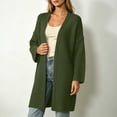 thumbnail image 5 of thefmos Women's Open Front Long Sleeve Knit Cardigan Solid Color Casual Loose Fit Outerwear Trendy Fall Winter Outfit, Army Green XL, 5 of 7