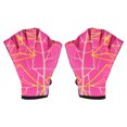 thumbnail image 1 of Unique Bargains Sangle Natation Aquatique Gants d'Entraînement de Résistance à l'Eau Impression Rose Rouge, L, 1 of 7