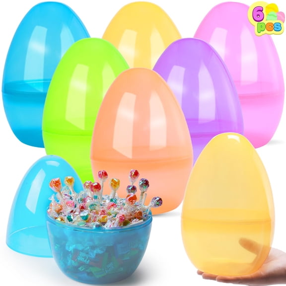 Huevos de Pascua JOYIN 10 gigantes de 25 cm, rellenables de plástico, 6 colores