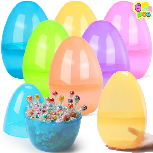Huevos de Pascua JOYIN 10 gigantes de 25 cm, rellenables de plástico, 6 colores
