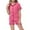Hot Pink-B, variant on Kids Girls Satin Pajamas Short Sleeve Button Down Sleepwear with Shorts Girl Summer Pajamas 10-11 Girl Pajamas