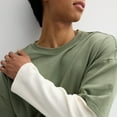 thumbnail image 3 of Men's Hollywood Long Sleeve Oversized Mock Two-Fer Tee Color: Dusty Olive Size: M, 3 of 4