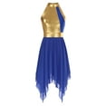 thumbnail image 1 of Nyeemya Robe de Danse Sans Manches Ourlet Asymétrique Culte Danse Lyrique Tunique Bleu Royal TG, 1 of 6