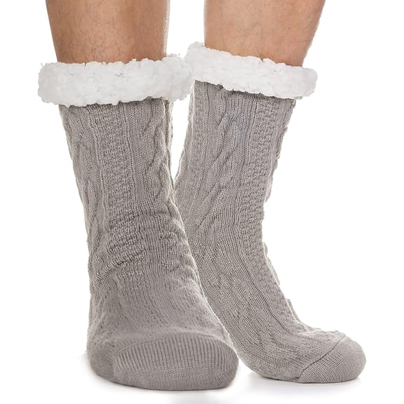 Mens Slipper Fuzzy Socks Winter Cozy Fluffy Cabin Warm Fleece Soft Comfy Thick Non Slip Home Socks