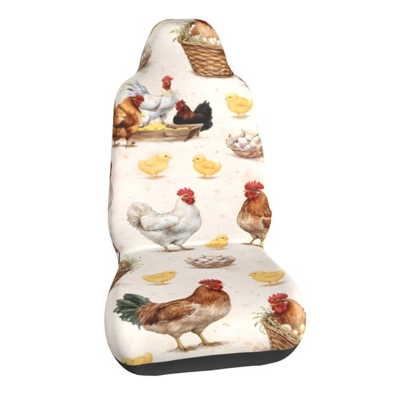 Cute Chicken Animals Lovers Car Seat Covers Stretch Car Seat Protectors Universal Fit