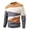 Ginger, variant on Men's Fashion Color Block Patchwork Sweater Frayed Trim Long Sleeve Knitted Pullover