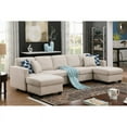 thumbnail image 2 of Five Seat Fabric Linen Blend Modular Sofa with Two Ottoman-Beige, 2 of 8