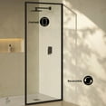thumbnail image 3 of Pierre 34 x 76 Framed Fixed 3/8 in. (10mm) Clear Tempered Glass Shower Door with Black Matte Frame, 3 of 6