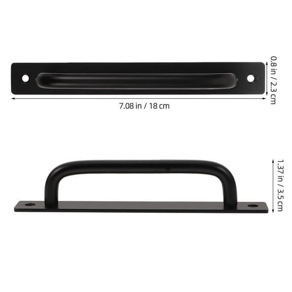 UPOUART Set of 2 Black Aluminum Alloy Door Handles with Ergonomic Grip for Interior Doors, Kitchen, Bathroom, and Garden Gates
