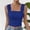 Blue, variant on DuoJiaJ Womens Y2K Crop Top, Square Neck Sleeveless Solid Color Vest Black L