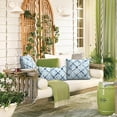 thumbnail image 6 of Outdoor/Indoor Lumbar Pillow Case Covers ONLY, 12" x 20" Patio Garden Decorative Lumbar Pillow Covers, Pack of 2 for Outdoor Home Patio Furniture Use - Boho Geometry Blue, 6 of 6
