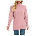 thumbnail image 4 of IROINNID On Sale Pullover Sweater for Women Winter Long Warm Round Neck Long Sleeve Turtleneck Loose Fit Knitwear Sweater,Pink, 4 of 5