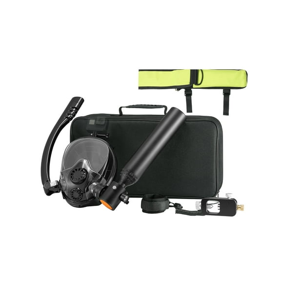 VEVOR Scuba Tank, 0.5L Portable Diving Tank, Diving Oxygen Cylinder Support 5-10 Minutes Underwater Breathing, 32.81 ft Diving Depth, Refillable Snorkel Air Tank Kit for Underwater Exploration Rescue