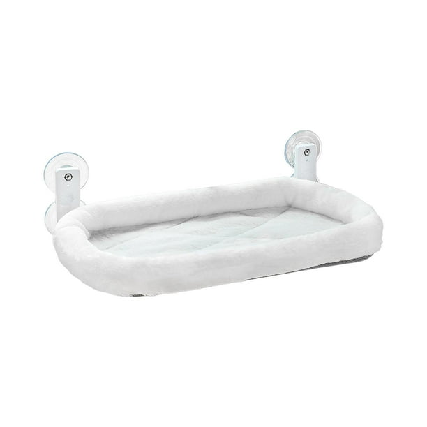 Hamaca para ventana de gato, cama para mascotas, acogedora cama para ventana de gato para tomar el sol en el balcón Blanco 30x52cm