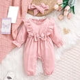 thumbnail image 2 of Newborn Infant Baby Girl Fall Jumpsuit Letter Embroidery Romper, 2 of 4