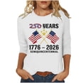thumbnail image 6 of Lazyguy The US 250th Anniversary Blouses Women Graphic Printed Loose Tops O-Neck Bracelet Sleeves T-Shirts Shirts for Fourth of July Festival S-4XL Gray, 6 of 9