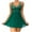 Green, variant on JSGEK Women Floral Lace Trim Chemise Dress Bow Accent Flared A Line Silhouette Adjustable Straps Lingerie Set Green S