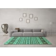 thumbnail image 3 of Ahgly Company Machine Washable Indoor Rectangle Abstract Turquoise Blue Modern Area Rugs, 6' x 9', 3 of 4