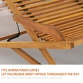 thumbnail image 4 of SamyoHome  Acacia Foldable Wooden Outdoor Lounge Chair, Patio Deck Chair with Footrest for Garden Backyard Lawn Poolside  Balcony(67",Natural Wood Color), 4 of 8