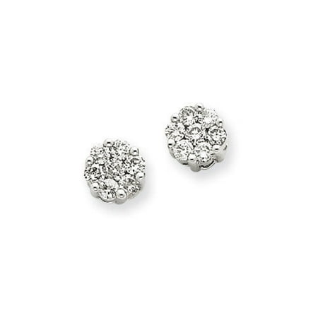 Jewelryweb Diamond Cluster Stud Earrings