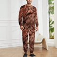 thumbnail image 2 of Hairy Men's Pajama Set Sleepwear Pjs Lightweight Long Sleeve Crewneck Shirts and Bottoms Soft Comfy Sleep Sets 3XL, 2 of 5